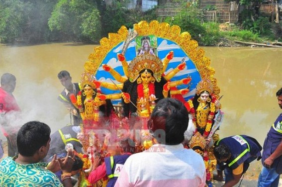 Immersion begins at Agartalaâ€™s Dashami-Ghat, also across Tripura : Bijoya Dashami marks ending of Durga Puja for 2018 